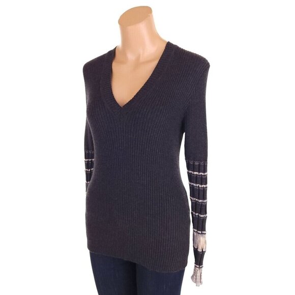 M by Missoni Ribbed Knit Long Sleeve Sweater 46 US 10 Womens Gray Multi $950 - Picture 2 of 11